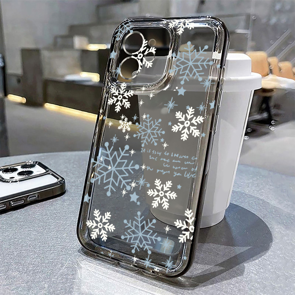 Apple Iphone 15 - Coque de téléphone transparente motif flocon